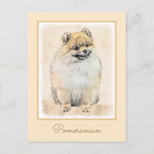 Pommeren (Oranje) schilderen - Oorspronkelijke hon Briefkaart
