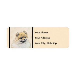 Pommeren (Oranje) schilderen - Oorspronkelijke hon Etiket