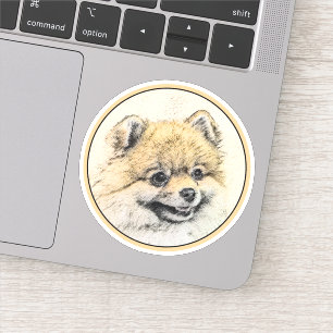 Pommeren (Oranje) schilderen - Oorspronkelijke hon Sticker