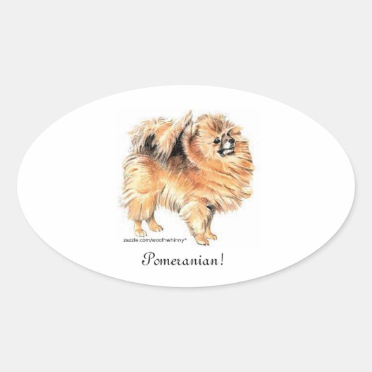 Pommeren! Ovale Sticker (Voorkant)
