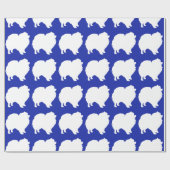 Pommeren pakpapier wit silhouetblauw (Vlak)