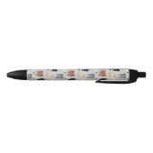Pommeren Paw-prints en Dog Botten Black Ink Pen (Bodem)