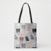 Pommeren Paw-prints en Dog Botten Canvas tas (Voorkant)