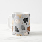 Pommeren Paw-prints en Dog Botten Coffee-Mok Koffiemok (Voorkant links)