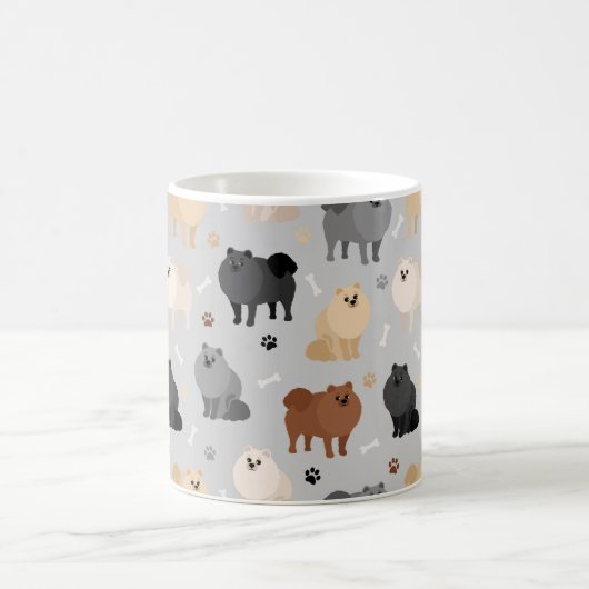 Pommeren Paw-prints en Dog Botten Coffee-Mok Koffiemok (Center)