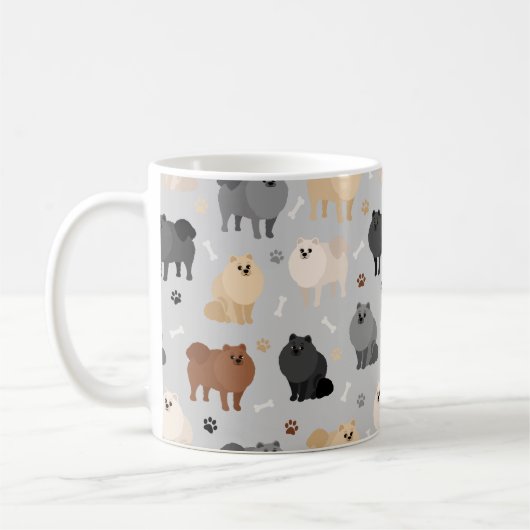 Pommeren Paw-prints en Dog Botten Coffee-Mok Koffiemok (Links)