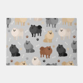 Pommeren Paw-prints en Dog Botten Doormat Deurmat (Voorkant)