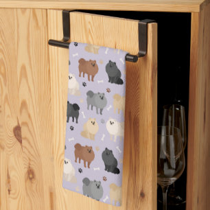 Pommeren Paw-prints en Dog Botten Kitchen Towel Theedoek