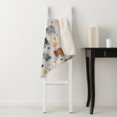 Pommeren Paw-prints en Dog Botten Sherpa Blanket Sherpa Deken (In situ)