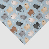 Pommeren Paw-prints en honden-Botten Tissuepapier (Detail)