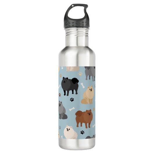 Pommeren Paw-prints en honden-Botten Waterfles (Voorkant)