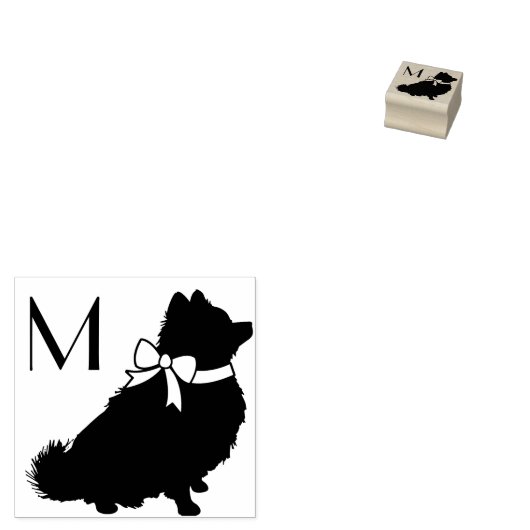 Pommeren Pom Dog Puppy Rubberstempel (Gestempeld)