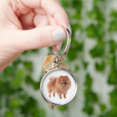 Pommeren Pom Pom Puppy Dog Sleutelhanger (Hand)