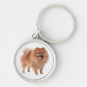 Pommeren Pom Pom Puppy Dog Sleutelhanger (Voorkant)