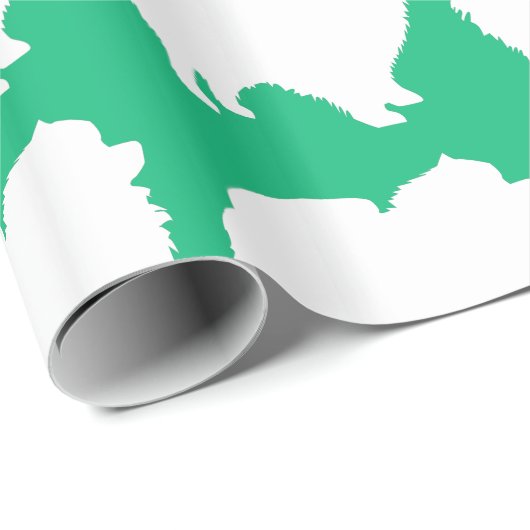 Pommeren: silhouette groen voor verpakkingspapier cadeaupapier (Rol Hoek)