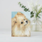 "Pommeren study Dog Art Briefkaart (Staand voorkant)