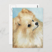 "Pommeren study Dog Art Briefkaart (Voorkant / Achterkant)