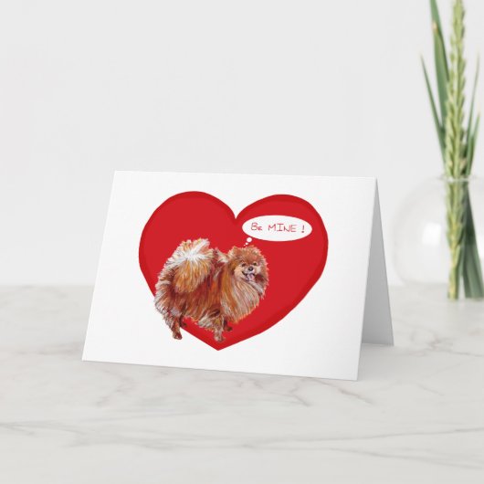 Pommeren Valentijn Feestdagen Kaart (Voorkant)