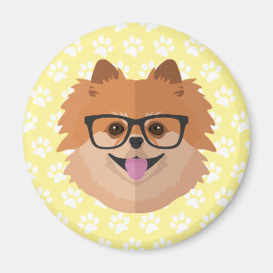 Pommerische hond bij nekglazen Cute Hipster Gift Magneet