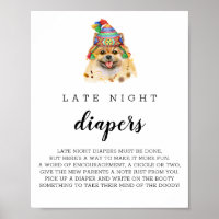 Pommerische puppy Dog Baby shower laat nachts goed
