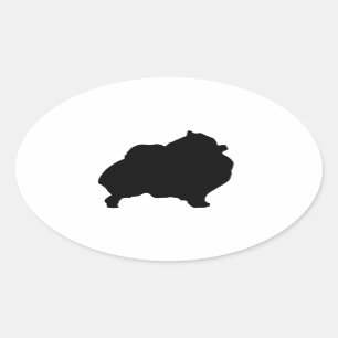 pommerische silhouet ovale sticker