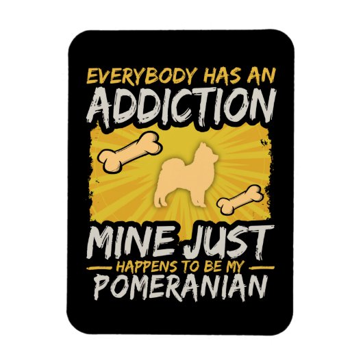 Pommerse Grappige Hond Verslaving Magneet (Verticaal)