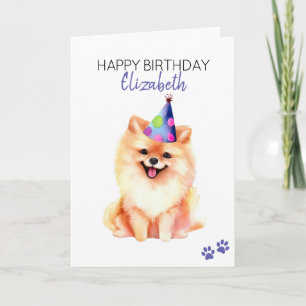 Pommerse Hond Gepersonaliseerde Gelukkige Verjaard Kaart