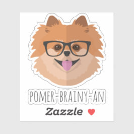 Pommerse Hond In Nerd Bril Custom Hipster Sticker