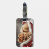 Pommerse Hond Kerstfeest Bagagelabel (Achterkant verticaal)
