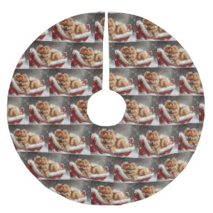 Pommerse Hond Kerstfeest Kerstboom Rok