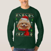 Pommerse Hond Lelijke Kerstmis T-shirt (Voorkant)
