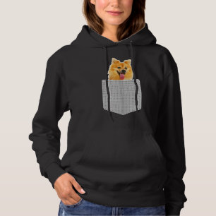 Pommerse hond op Pocket Funny Pom Puppy Hoodie