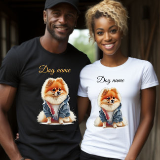 Pommerse hond Pas naam, uw eigen hondennaam aan T-shirt