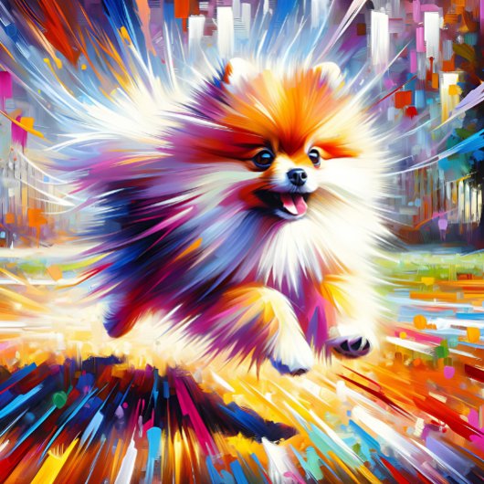 Pommerse Hond Portret Acryl Art Print Hond Legpuzzel