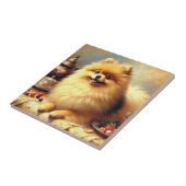  Pommerse hondenschildering Tegeltje (Zijkant)