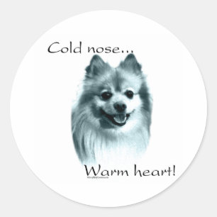Pommerse koude neus warm hart - Sticker