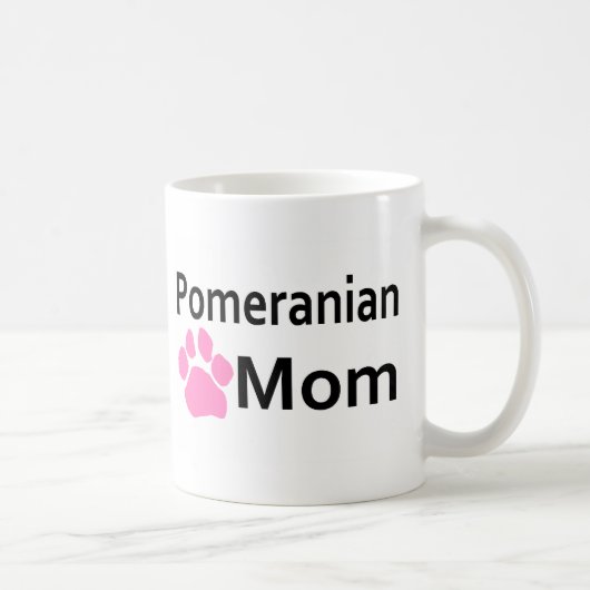Pommerse Mam Pink Paw Print Coffee Mok Cup (Rechts)