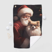 Pommerse met Sinterklaas Feestelijke Kerstmis Golfhanddoek (Insitu)