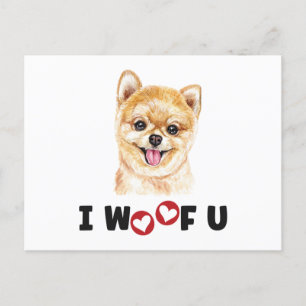 Pommerse pom Dog ik wil je Uitnodiging Briefkaart