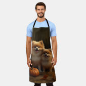 Pommerse Puppy Herfst Verrukking Pompoen Schort (Gedragen)