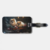 Pommerse Sneeuwslee Kerstdecoratie Bagagelabel (Achterkant horizontaal)