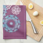 Pommes de neige violettes Serviettes de cuisine (Quart Plié)