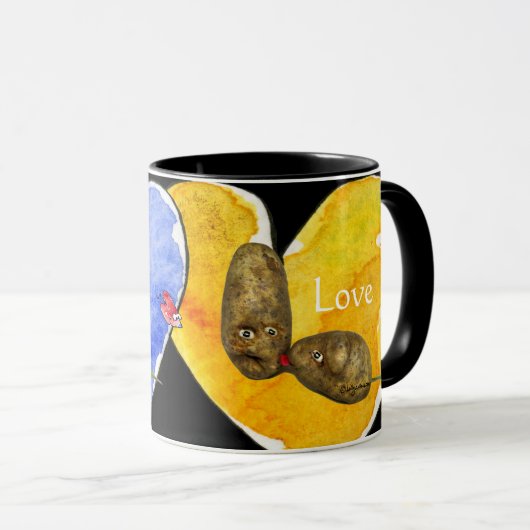 Pommes de terre drôles dans des tasses (Devant droit)