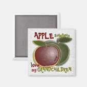 Pommes Fruit Love my Grandchildren Magnet (Recto/Verso)
