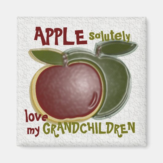 Pommes Fruit Love my Grandchildren Magnet (Devant)