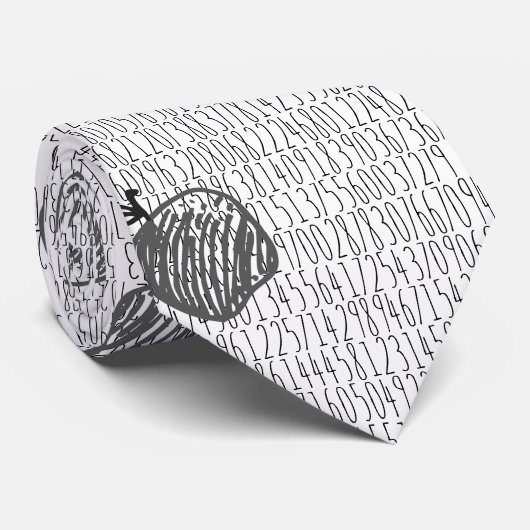 Pommes Numéros Pi Math Cravate enseignant (Roulé)