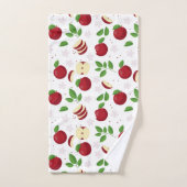 Pommes rouges, fleurs et Motif de verdure (Serviette à main)