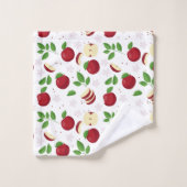 Pommes rouges, fleurs et Motif de verdure (Gant de toilette)