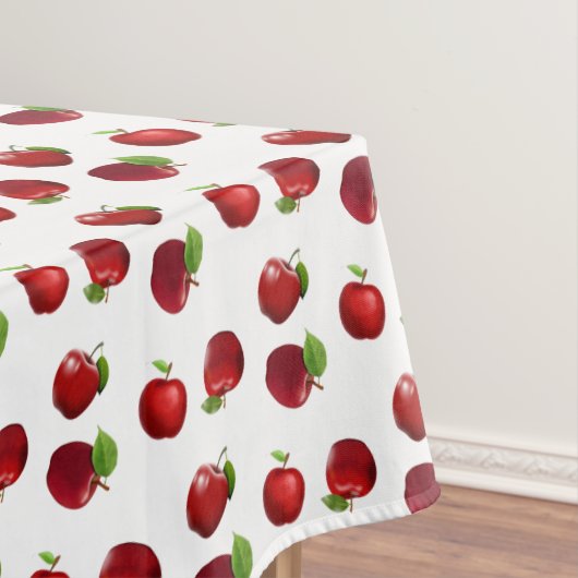 Pommes rouges sur nappe blanche (In Situ)