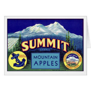 Pommes Summit - Étiquette de caisse de fruits anci
